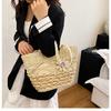 Woven Straw Bag Women's Large-capacity New Versatile Shoulder Seaside Beach Vacation Tote Bag Tide