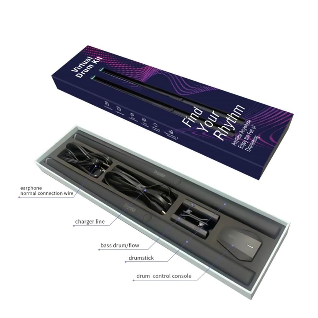 Air Drum Stick Set Drum Console Stand Adapter Simulation MIDI Compatible Virtual Reality Drum Set