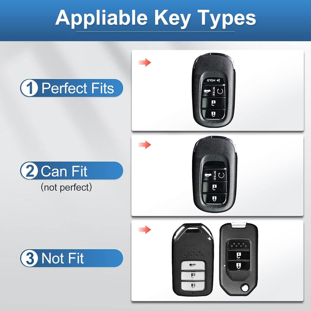 Hond Key Fob Cover with Keychain, Soft TPU Key Case Protection Fit for 2022 Accord Civic CRV Pilot Odyssey 11th Gen Smart Key