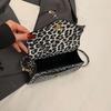 Summer New Design Y2k Leopard Print Small Flap Bag Motorcycle Style Women's PU Leather Shoulder Crossbody Bag