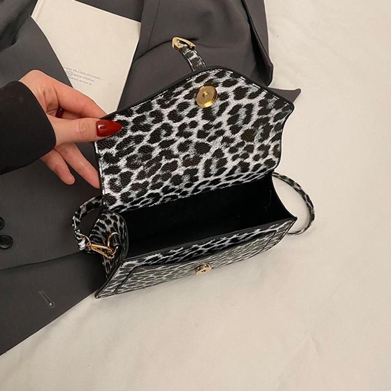 Summer New Design Y2k Leopard Print Small Flap Bag Motorcycle Style Women's PU Leather Shoulder Crossbody Bag