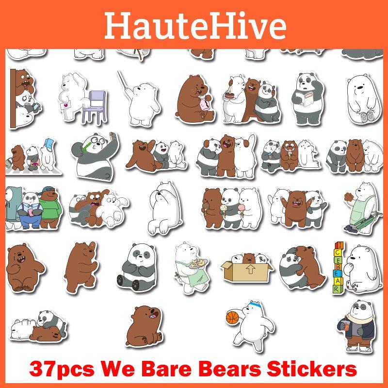 Vibrant 37pcs We Bare Bears Waterproof Graffiti Stickers For Luggage And Electronics