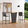 Day and Night - Day and Night Garden Bar Set 3 Pieces Gray