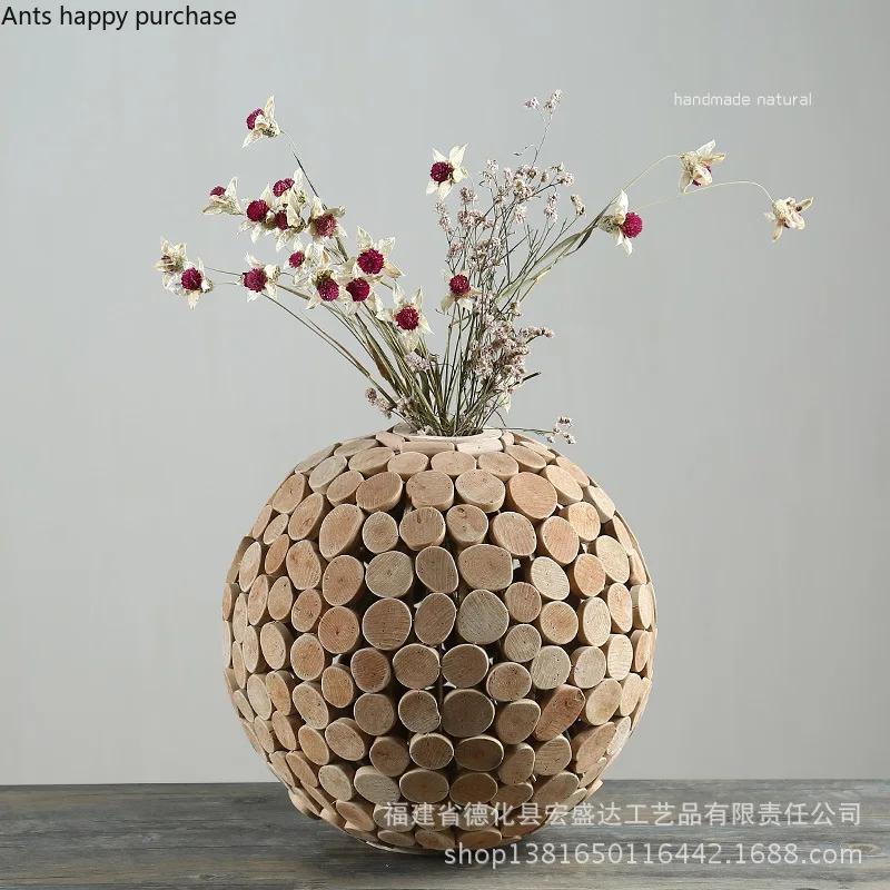 Ваза ручной работы Креативная деревянная ваза Декор для дома Аксессуары Настольные вазы для сухоцветов Украшения Поделки Декоративные вазы Подарок