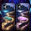 Luminous Phone Case Meteor Beach Luminous Glass LED Call Flash Phone Protective Case Suitable for IPhone