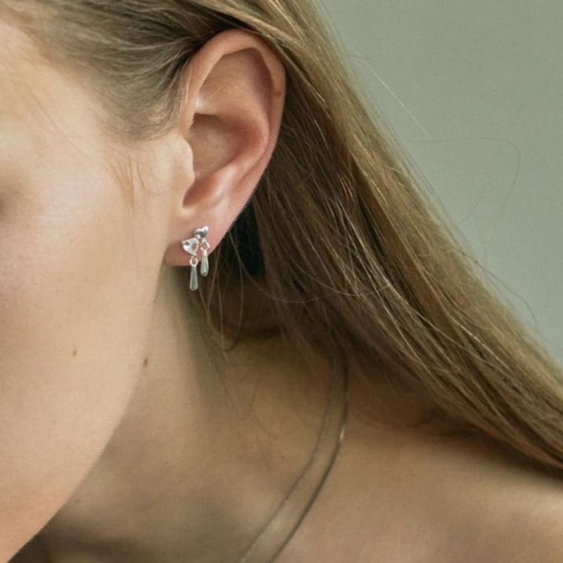 aora HEART LAYERD DROP EARRING #0010