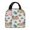 Cute Sloth Insulated Lunch Bag with Front Pocket Reusable Cooler Tote Bag with Zipper for Men Women Thermal Lunch Bento Box