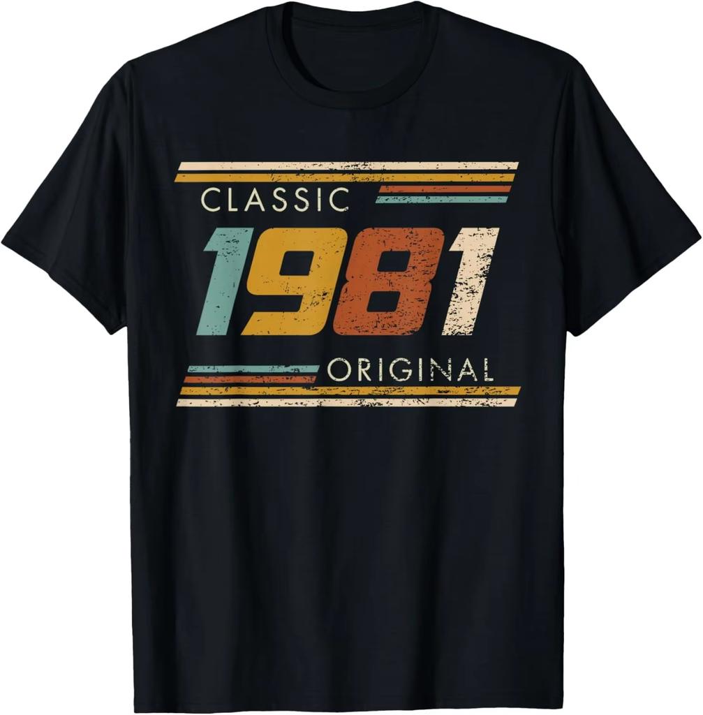 Classic 1981 Original Vintage Birthday Est 1981 Edition Tshirt Print Original Design Gifts T Shirts Summer Tops Camiseta