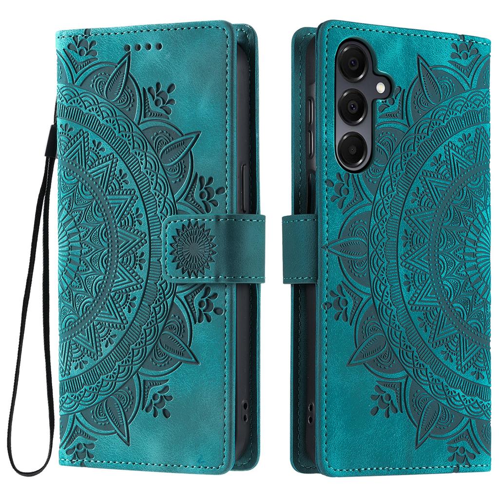 Чехол для Samsung Galaxy A17 с тисненым тотемом, кожаный чехол-кошелек с ремешком на руку