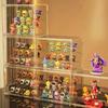 Clear Acrylic Display Case Storage Shelf with Removable Dividers Magnetic Door Transparent Design Easy Assembly Dustproof Storage Box