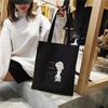 Cartoon Canvas Bag Women's Shoulder New Student Literary Printed Cloth Bag Handbag Simple Large-capacity Shopping Bag