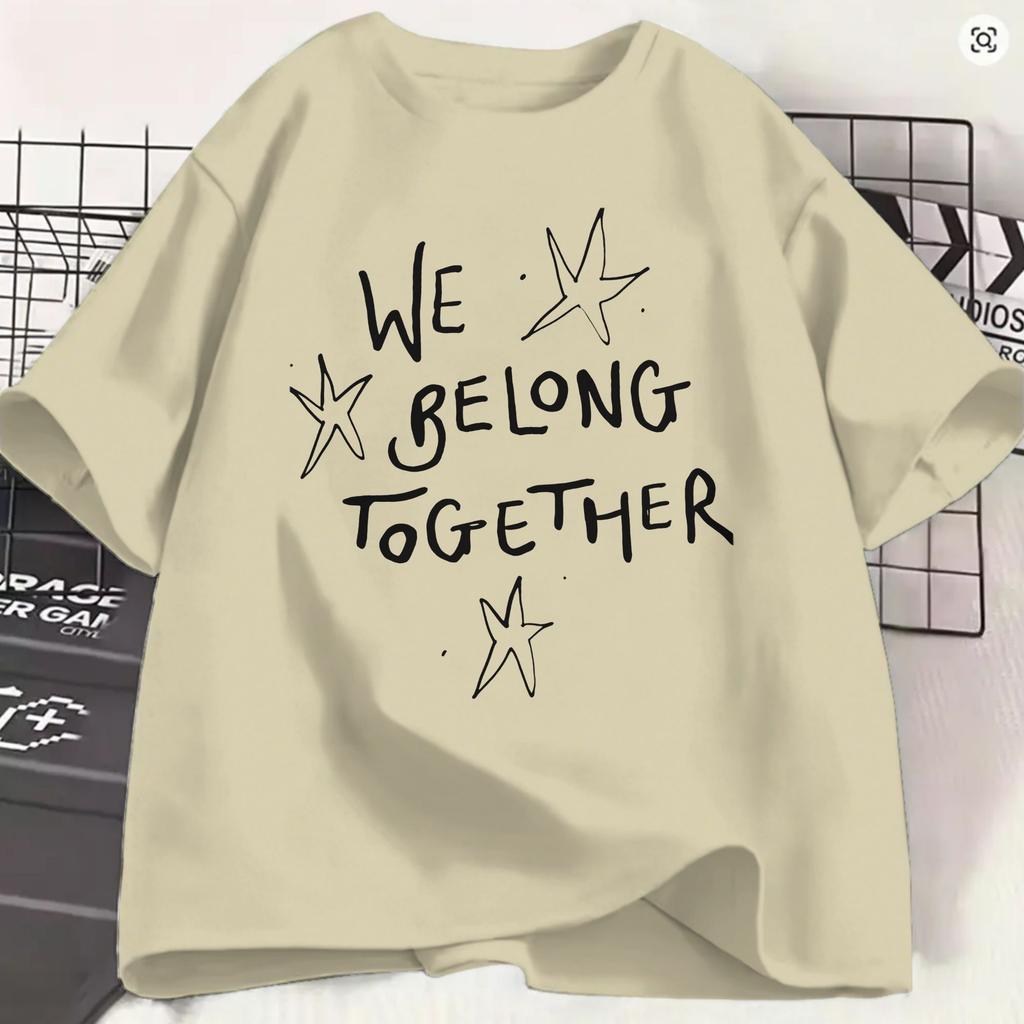 Harrys Styles We Belong Together T Shirt Summer Pure Cotton TShirts For Unisex Harajuku Loose Tshirt Short Sleeve Street Style Top