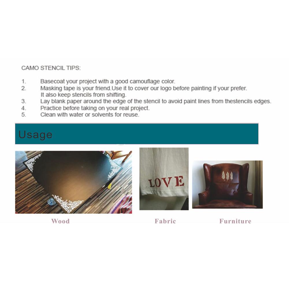 6 PCS 12*24 Cm Seamless Stencil for Scrapbooking Painting Album Paper Card Making Craft Decorative Embossing Template