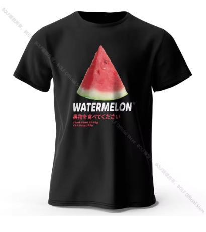 Fun Watermelon Graphic T-Shirt - Men's Fashion Summer Casual T-Shirt, Lightweight and Breathable