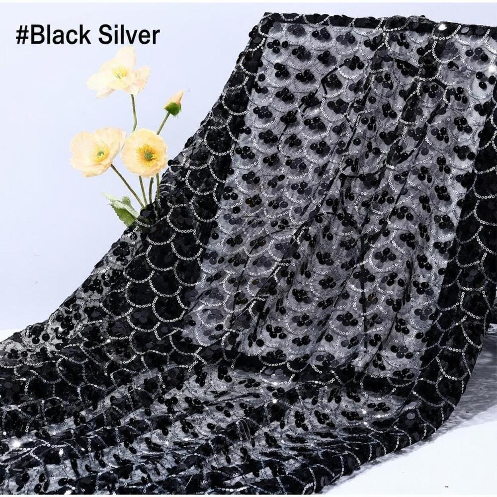Encrypted Sequin Tulle Fabric DIY Sewing Material Paillette Fabric Sequins Backdrop Fabric