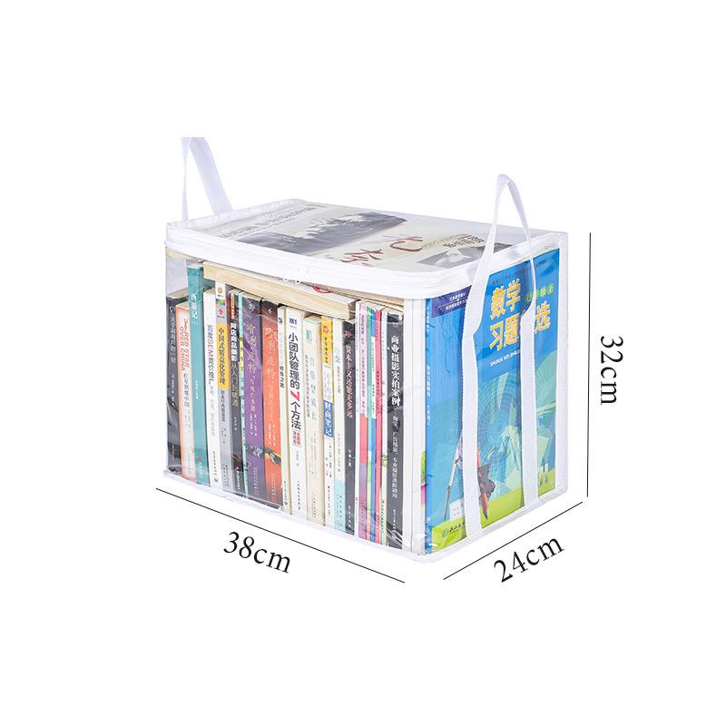 1/2Pcs Large Capacity Foldable Transparent Waterproof Storage Box for Student Dormitory Classroom Home Book Organizing