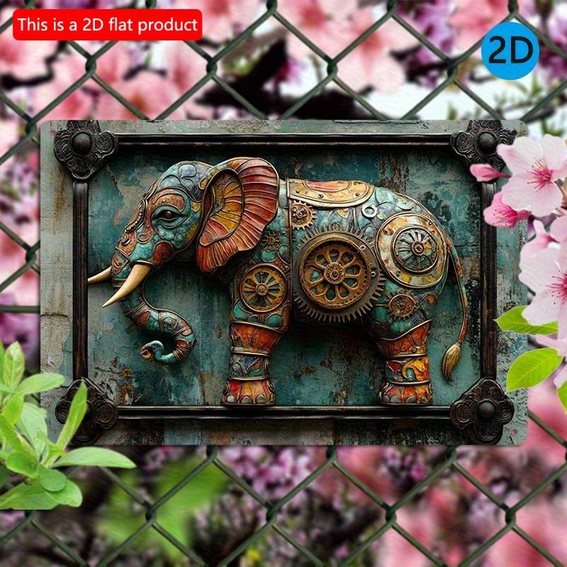 2D плоский деревянный знак 30*20 см стимпанк слон деревянный настенный арт, деревенский деревянный декоративный знак, декоративная табличка для дома, спортзала, ванной комнаты, художественный