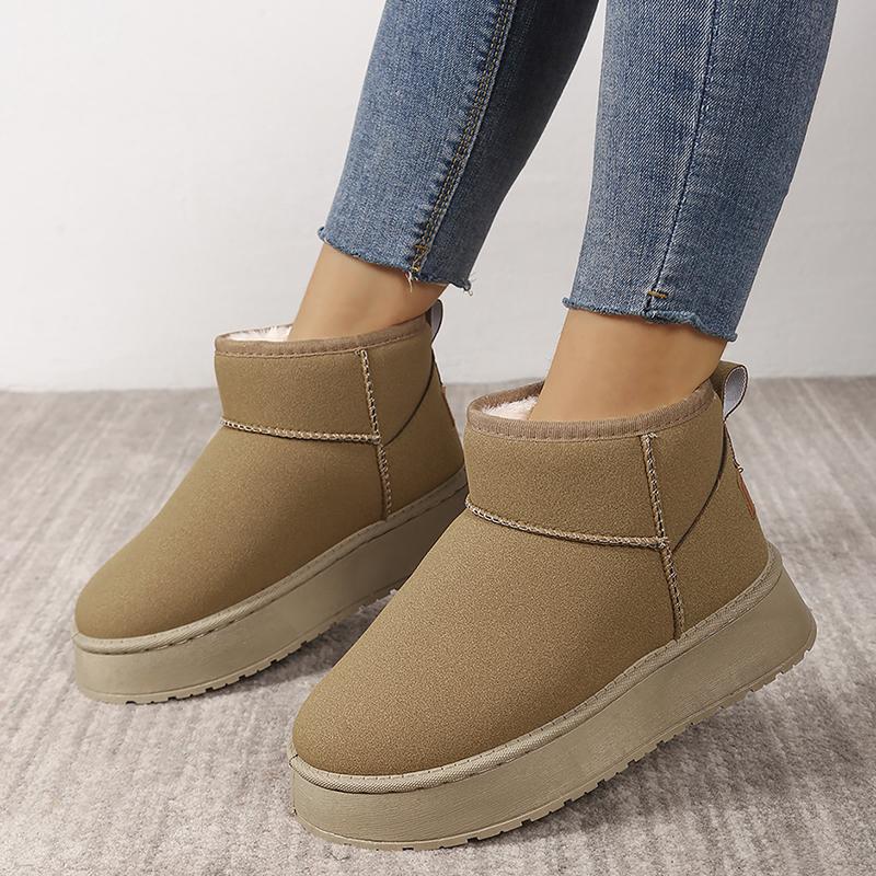 Fashion Autumn Winter Short Snow Boots for Women Solid Color Thicken Warm Cotton Shoes Woman Thick Bottom Non Slip Platform Botas Mujer
