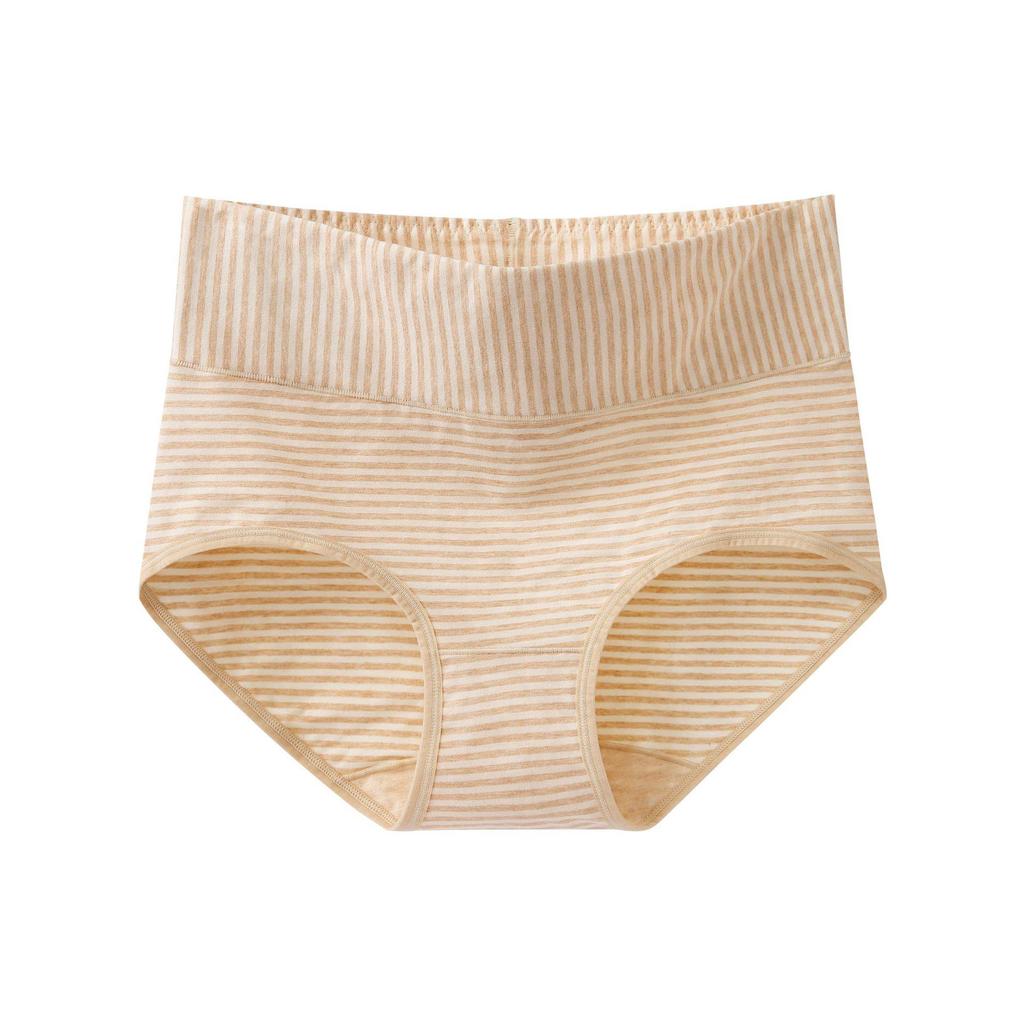 Women's High-Waisted Breathable Antibacterial 100% Cotton Briefs with Abdomen Shaping