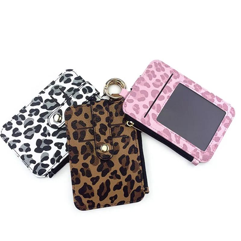 Кошельки с отделениями для карт с леопардовым принтом, кожаный держатель для карт, многоцветный деловой чехол для кредитных карт, сумка для женщин и мужчин