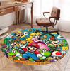 Super Mario Pattern Round Rug, Indoor/Outdoor Mat, for Picnic, Gameroom, Bedroom, Office, Living Room, Home Decor Carpet, Birthday Gift