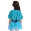 Girls Halloween Showman Costume Sleeveless Sequin Bowknot Glitters Mesh Leotard Dress Cape Arm Sleeves Set