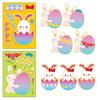Non-Toxic 6 Sheets Easter Stickers Make Your Own Easter Eggs Bunny Make A Face Sticker Children Party Favor Gifts Kids Diy Puzzle Toys