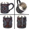 Medieval Double Dragon Wine Goblet Stainless Steel Beer Cup Drinking Vessel Double Dragon Heart Goblet/Mug Halloween Gift