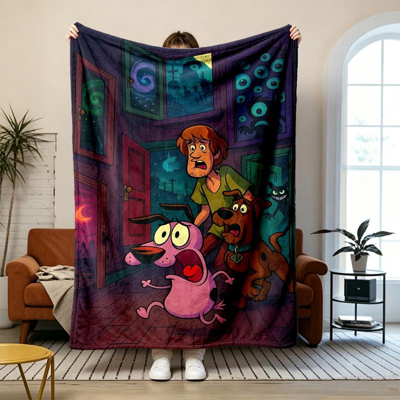 Courage the Cowardly Dog Soft and comfortable flannel Suitable for sofas living rooms outdoor camping travel and also makes a great anniversary gif