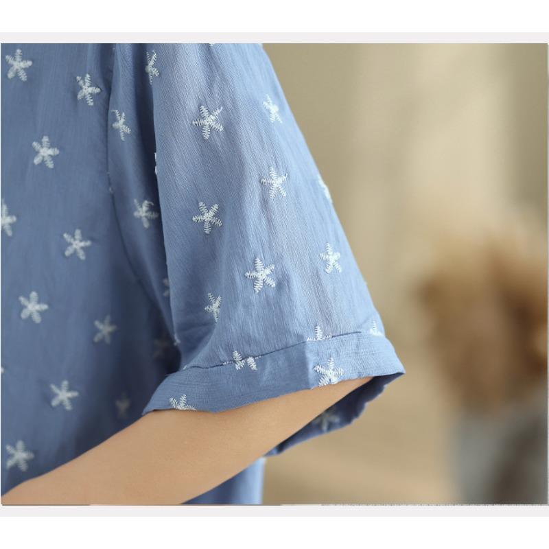 DIMANAF 2025 Новая летняя женская футболка больших размеров с коротким рукавом, свободный базовый повседневный топ, винтажная футболка с цветочным принтом