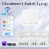 16A Tuya WiFi Smart Switch с пультом дистанционного управления RF433 1/2/3 Gang Wireless Wall Switch Mini Breaker Voice Control for Alexa Google