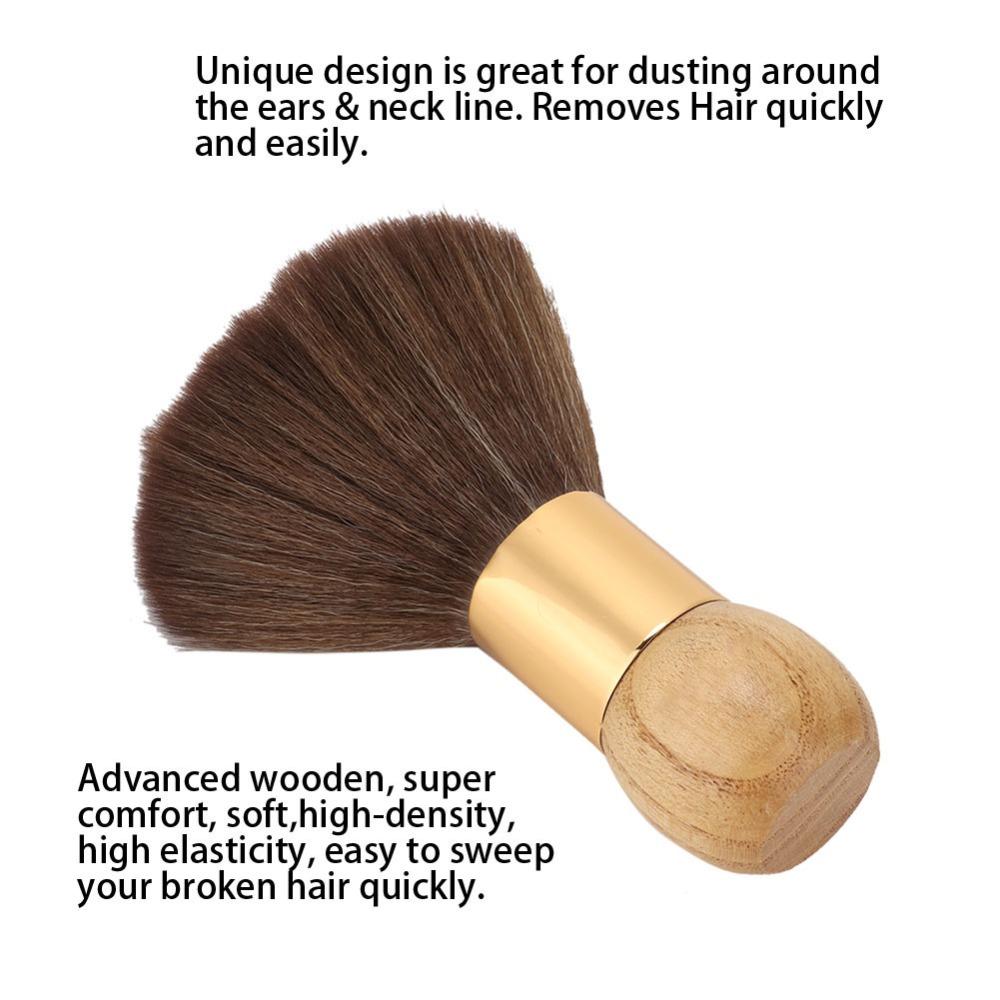 Wooden Handle Face Duster Brush Soft Cleaning Hairbrush Barber Neck Duster Barber Use