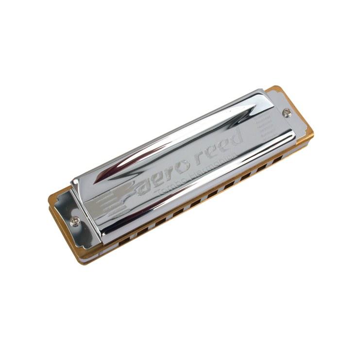 TOMBO 10-Hole Harmonica C Key Aeroreed 2010 Silver