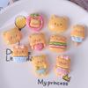 Adorable Cartoon Hamburger Bear Resin Hairpin & Phone Case Accessories Kit