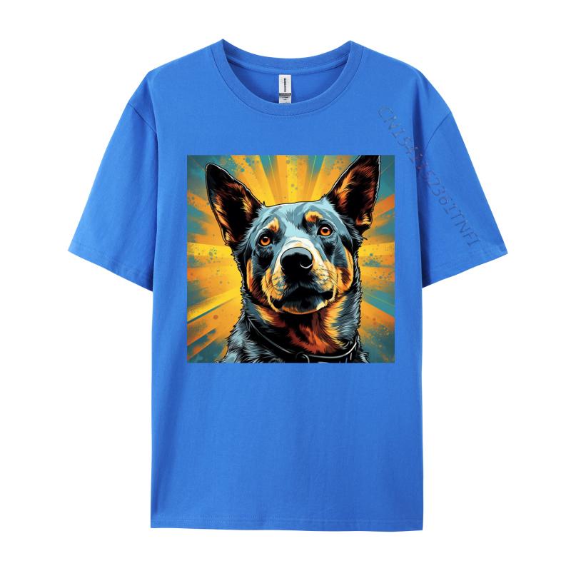 Vibrant Australian Cattle Dog Tshirt Cotton Tops Shirts For Men Geek T Shirt Europe Prevalent TShirt Drop Shipping