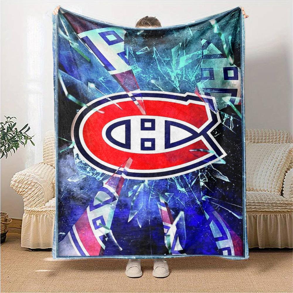 Montreal Canadiens Print Flannel Blanket High Quality Warm Comfortable Cover for All Seasons Perfect for Gifts Home Decor