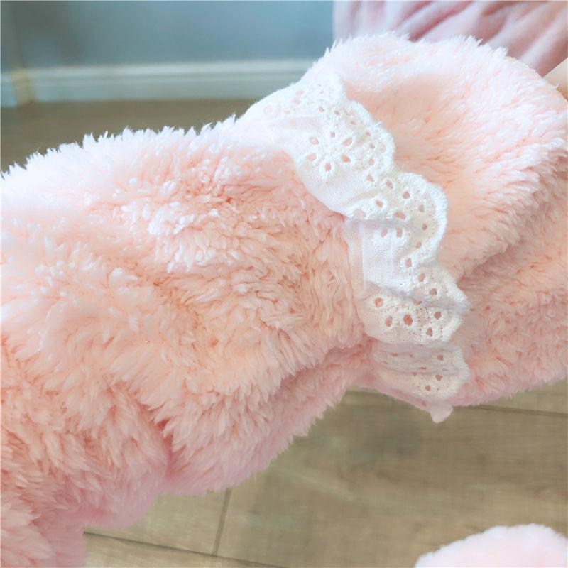 Autumn Winter Flannel Long Skirt Nightdress Women's Long Over The Knee Large Size Loose Solid Color Pompom Pajamas Home