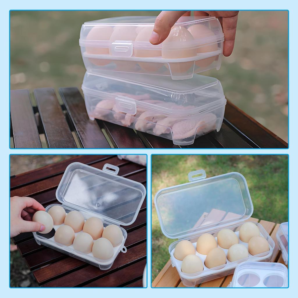 Nalaina Egg Case Egg Container for Refrigerator Egg Box Egg Case Egg Holder Outdoor Camping Egg Case Egg Storage Egg Container with Lid Transparent
