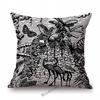 Navy Blue Delft Blue Toile De Jouy Pattern Design Royal Elegant Home Decorative Sofa Throw Pillowcase Cotton Linen Cushion Cover