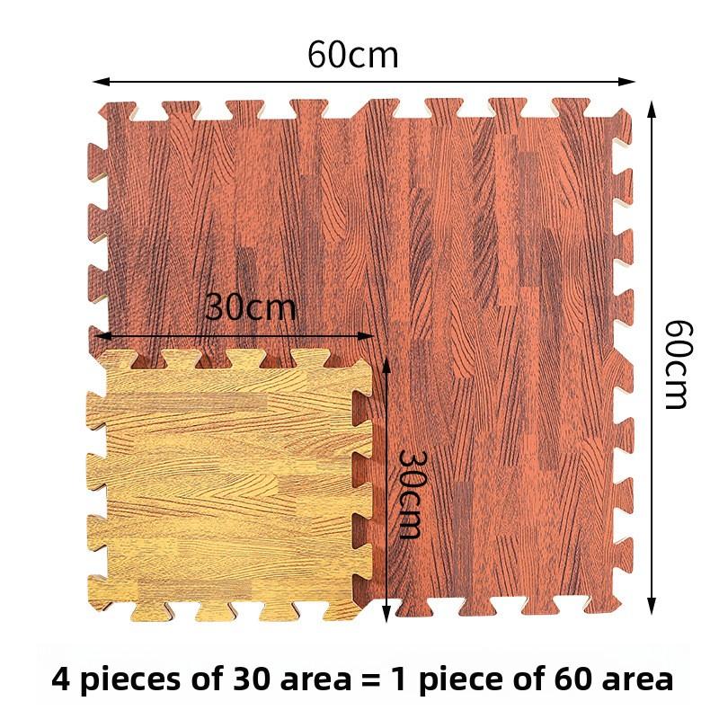 16 Pieces Wood Look 30x30x1cm Foam Splicing Floor Mat Interlocking Tiles Bedroom Living Room Full Coverage Protective Carpet Pad