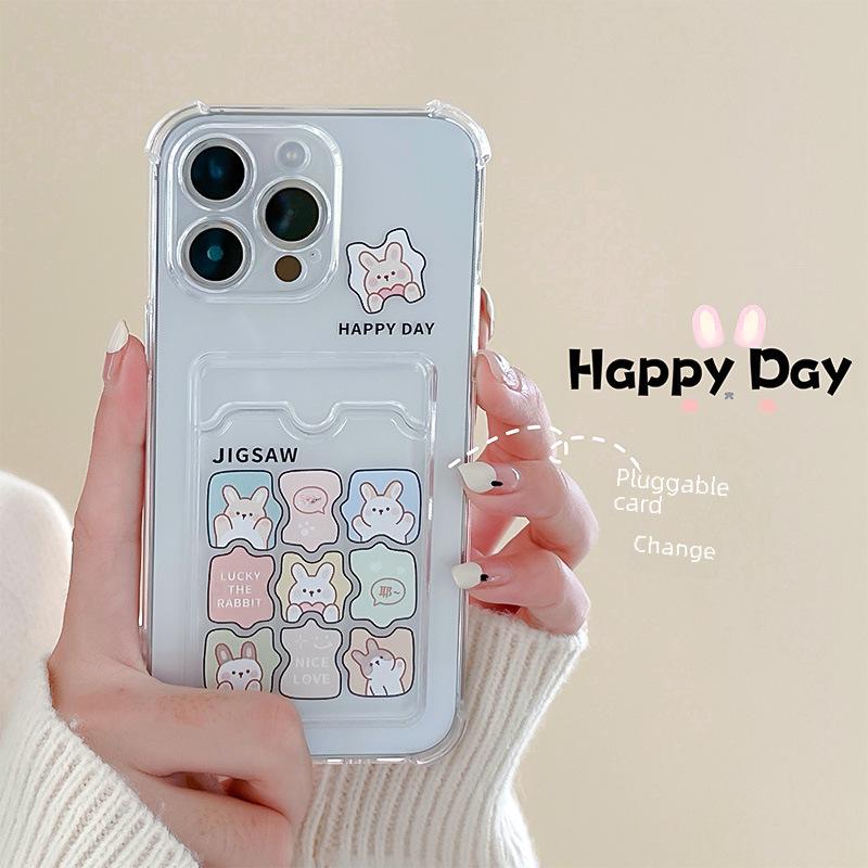 Силиконовый защитный чехол и держатель для карт Zhitai для iPhone 16 Pro, 15, 14 Pro Max, XS, XR