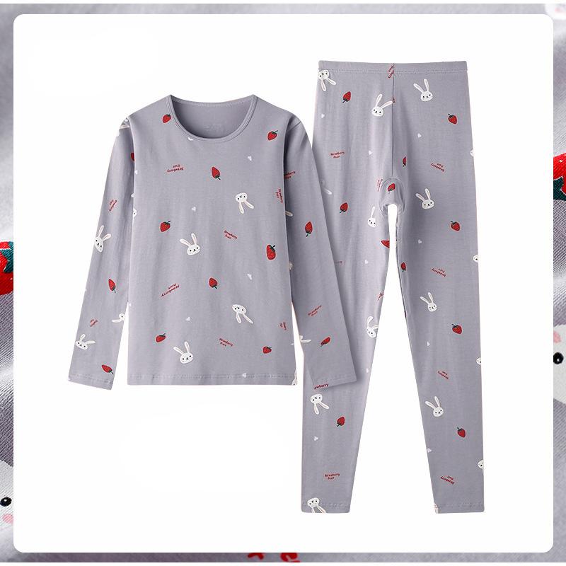 Осенне-зимний хлопковый цветочный женский термобелье с принтом, тонкий теплый костюм