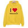 I Love Muhammad Hoodies Long Sleeve with Hooded Clothing Retro Harajuku Pullovers Women Fashion Sweatshirts