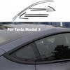 For Tesla Model 3 2017-2025 Accessories Stainless Steel Door Trim Cover Exterior Moulding Decoration Carbon Fiber Sticker Trim