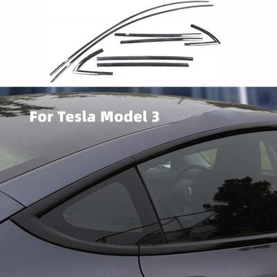Для Tesla Model 3 2017-2025 Аксессуары Накладка на дверную стойку из нержавеющей стали Внешняя молдинговая отделка Декоративная накладка из углеродного волокна