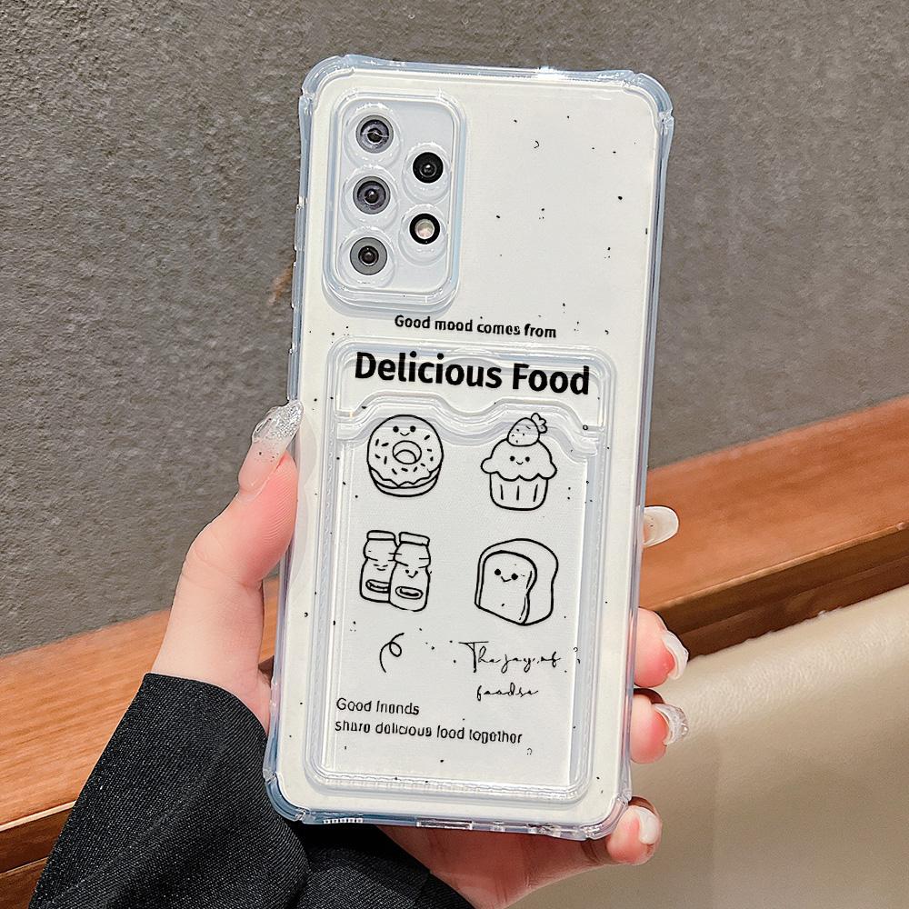 Чехол-держатель для карт для Samsung S24 Ultra A06 A05s A05 S23 Plus S22 S21 S20 FE A10s A10 A04 A03s A03 Love Heart Мягкий силиконовый чехол