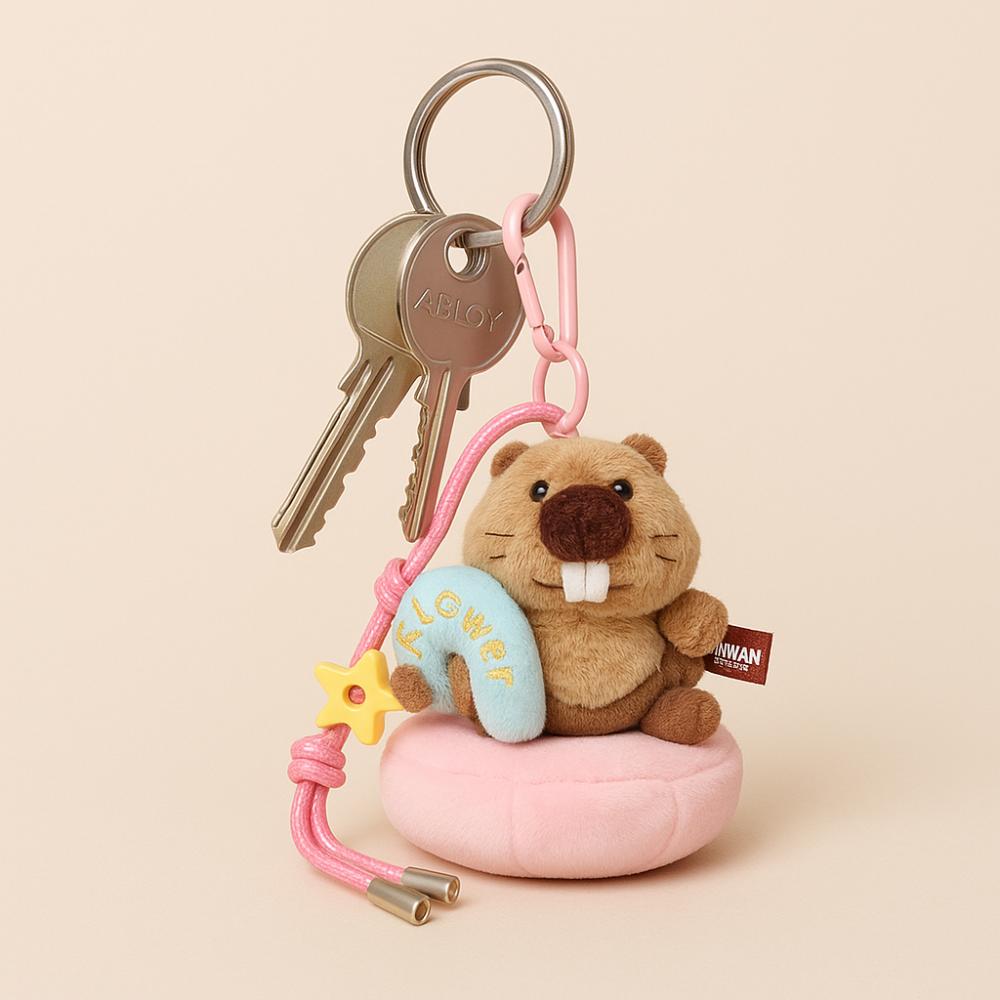 Bag Hanging Groundhog Dolls Pendant Cartoon Car Keyring Funny Plush Groundhog Keychain  Friend