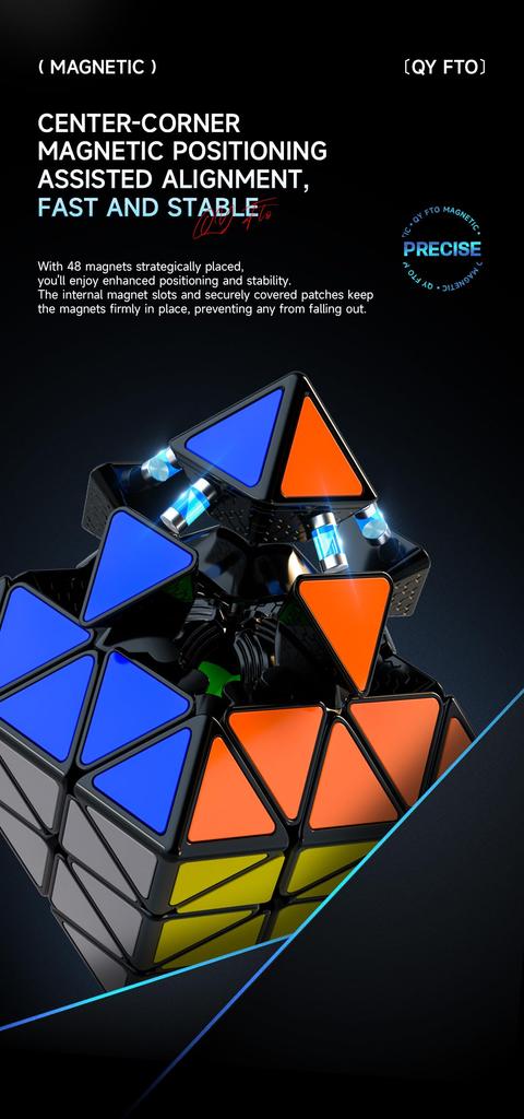 QY FTO Octahedron Puzzle [Includes PouchAuthentic] Stickerless 3D Puzzle (No Magnets)