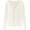 Simple and Fashionable V-neck Sweater for Women In Spring New V-neck Slim Solid Color Cardigan Top for Women