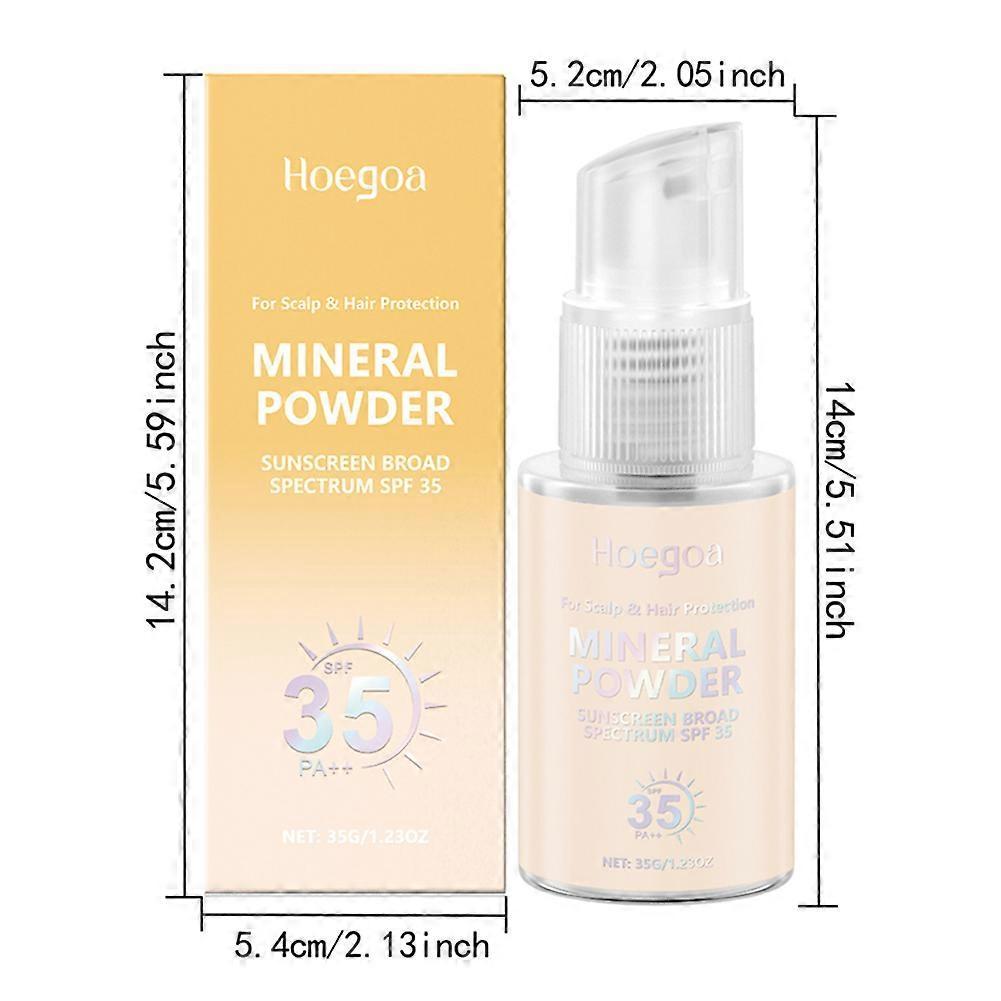 Минеральная пудра-солнцезащита для кожи головы и волос SPF 35 Широкий спектр УФ-защиты для всех типов и цветов волос